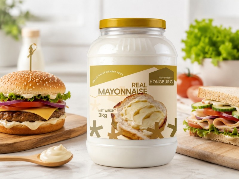 Kremasto gladka prava majoneza za sendviče in burgerje Kremasto gladka prava majoneza za sendviče in burgerje